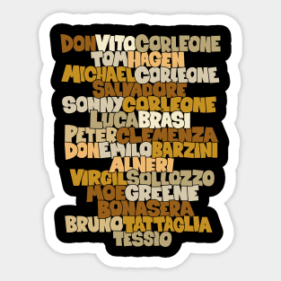 The Godfather: Tribute to the Main Actors of the Classic Sticker